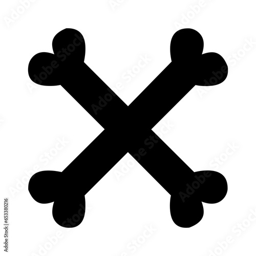 black silhouette bone cross
