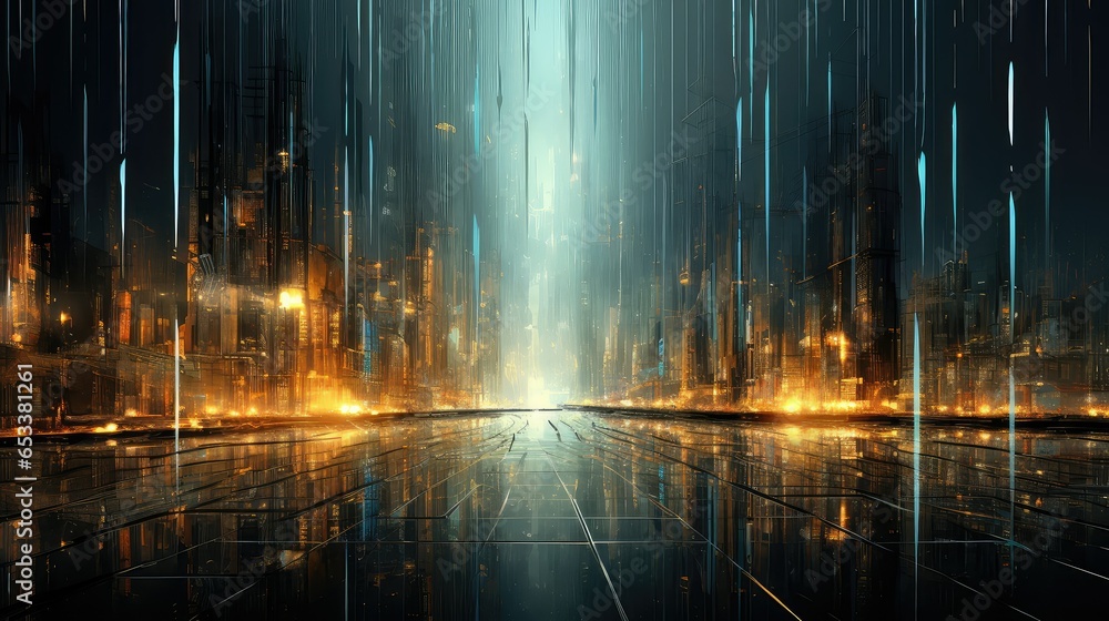 background digital falling rain illustration storm texture, fall water, weather blue background digital falling rain