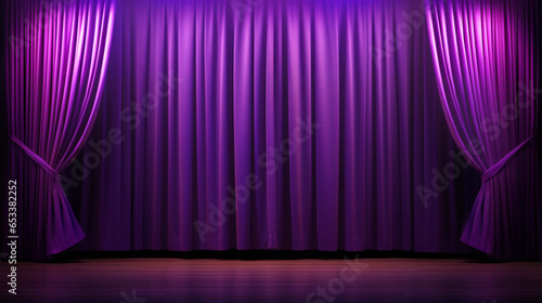 Purple Curtains with Spotlight
