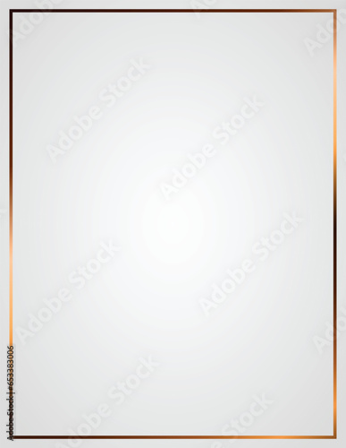white background with luxury golden border looks like a frame. Premium glowing backdrop empty for text