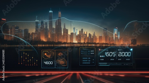 technology route dashboard futuristic illustration navigation city, ui street, satellite data technology route dashboard futuristic