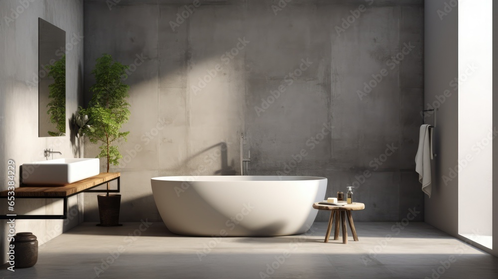 Minimalist style interior design, modern bathroom Minimalist style interior design, modern bathroom