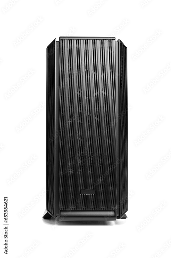 Personal computer isolated on a white background. System unit of a modern PC.