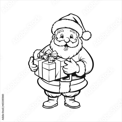 
vector santa claus line drawing
