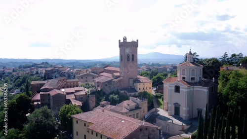 Aerial video of the Cathedral and Church of San Miniato in Tuscany photo