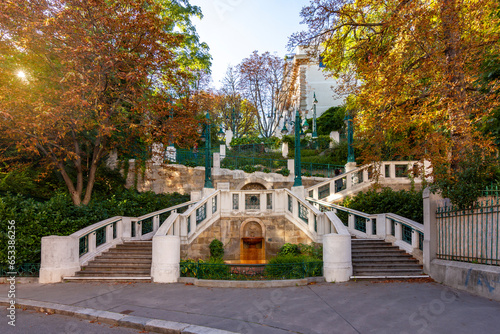 Canvas Print Strudlhofstiege staircase in Alsergrund district of Vienna in autumn, Austria