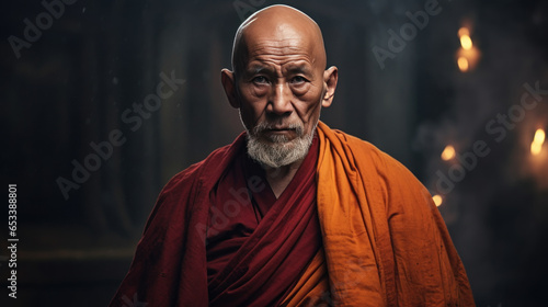 Dramatic the Tibetan senior monk