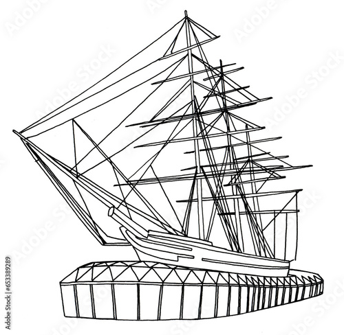 Cutty Sark Greenwich Line Drawing 