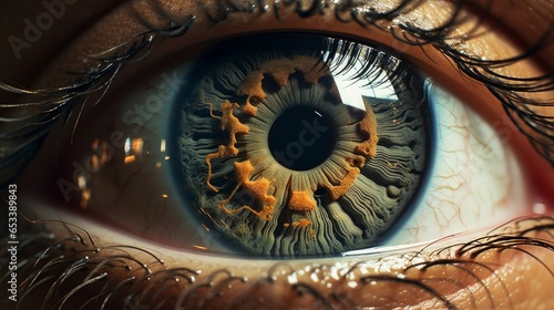 Macro photo of colorful human eye texture background. macro shot. colored lens