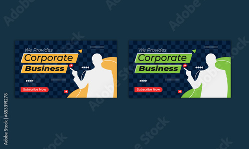 modern professional business youtube thumbnail design template vector file