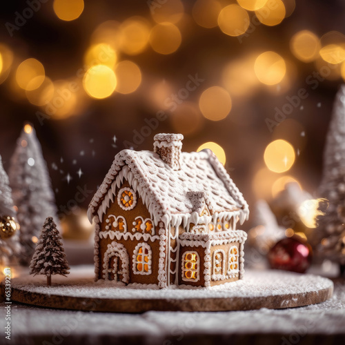 gingerbread houses with christmas decoration.Background © Lucky Fenix