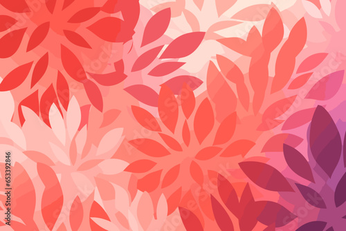 Ombre floral pattern, wallpaper, background, hand-drawn cartoon Illustrations in minimalist vector style