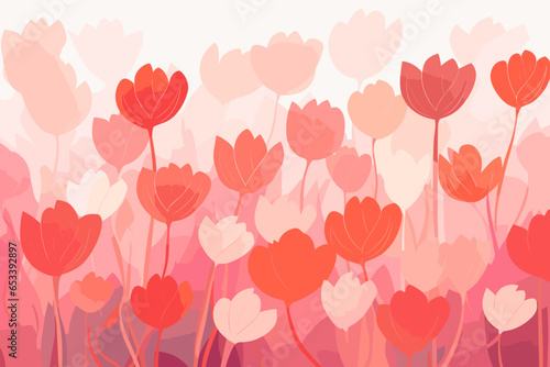 Ombre floral pattern, wallpaper, background, hand-drawn cartoon Illustrations in minimalist vector style © Aria