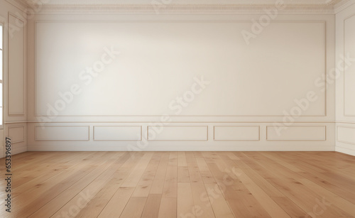  empty room with white walls and wooden floors
