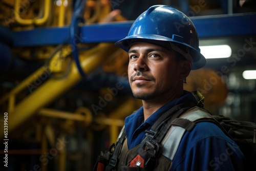 Portrait of a Caucasian man working in a oil refinery
