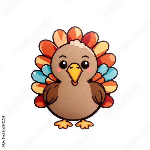 graphics of a  turkey for thanksgiving on a white background © Joanna Redesiuk