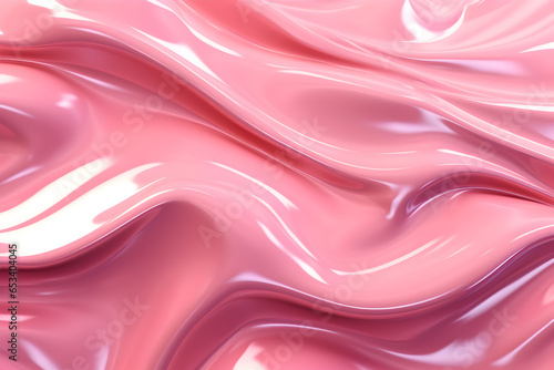 3d rendering Curve Dynamic Pink Fluid Liquid Wallpaper. Light Metal Color Colorful Swirl Gradient Mesh. Bright Vivid Vibrant Smooth Surface. Blurred Water Neon Gradient Background Generative Ai