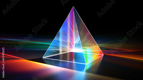 In the realm of optics, we witness white light entering a prism and transforming into a 3D rainbow of colors..