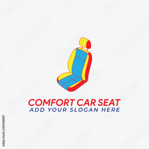 comfort car seats logo design vector