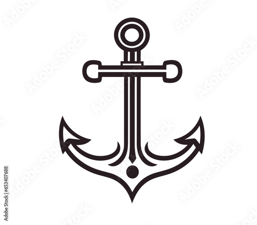 Anchor logo design Vector illustration png on a white background