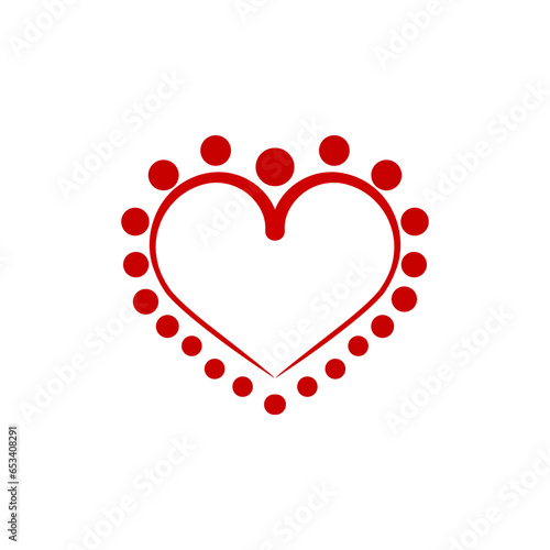 Heart of polka around heart with ribbon