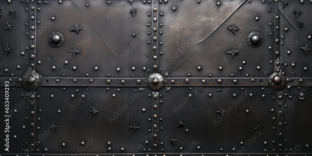 Rusted metal bulkhead texture with reinforcements. Pattern repeatable