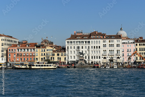 Panorama of Venice from the Grand Canal on a sunny day