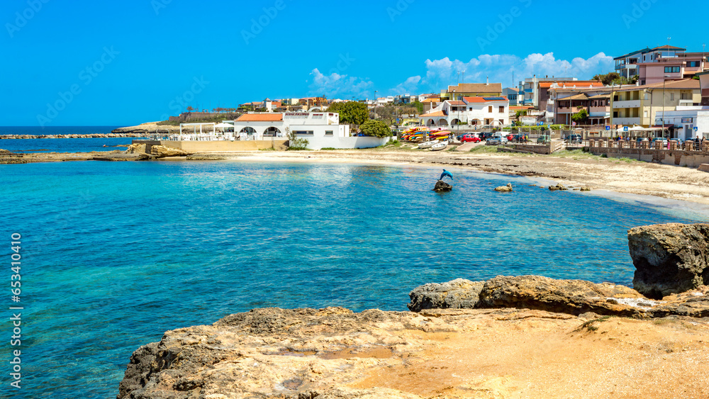 colorful and scenic view at Scoglio Lungo Beach at Porto Torres Sardinia