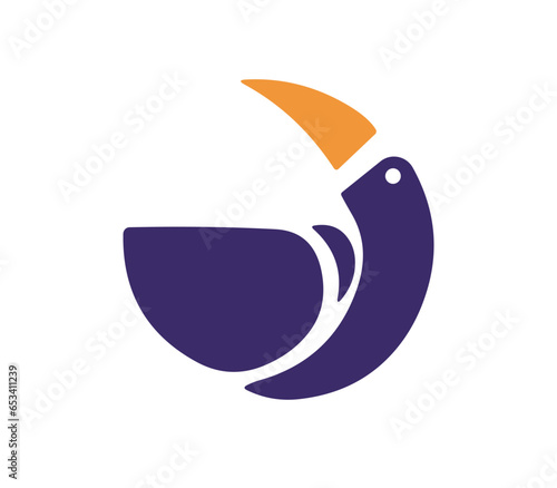keel-billed toucan PNG bird with yellow beak logo design