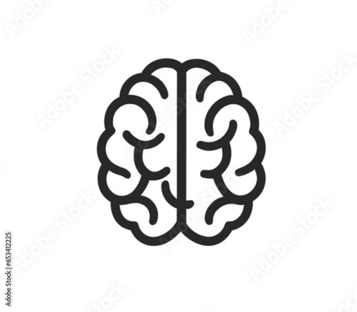 Brain line illustration mind vector PNG image