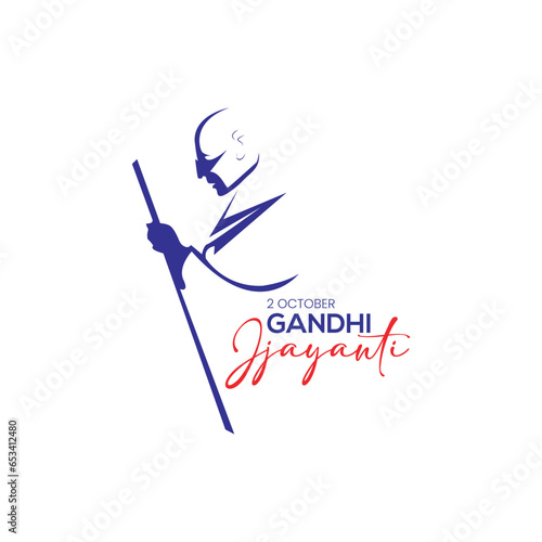 Gandhi Jayanti vector illustration 2 October Father of Nation Banner