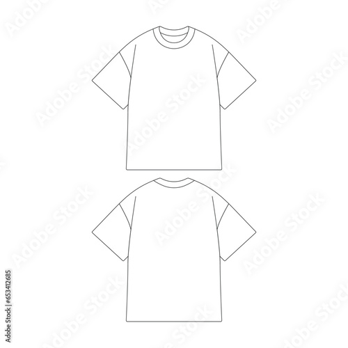 template t-shirt oversize vector illustration flat design outline clothing collection