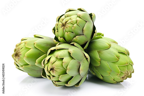 Buds of artichoke isolated on a white background