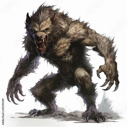 Illustration of a Werewolf  on a white background © Philipp