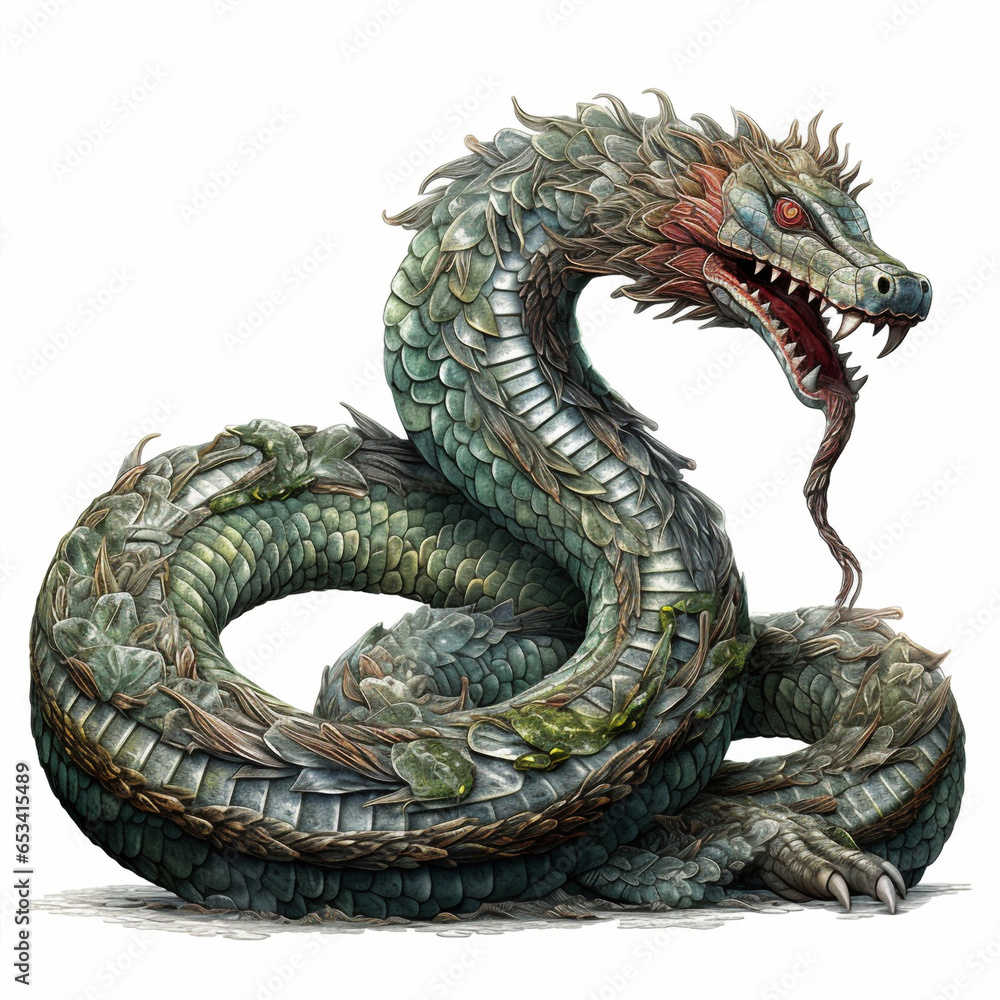 Obraz premium Illustration of a Basilisk on a white background