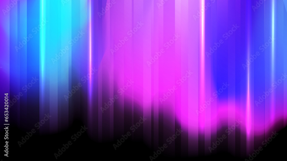 Abstract blurred background with vertical dynamic lines and lights. Pink, blue and black. Futuristic vibrant colored gradient banner for creative graphic design. Vector illustration. Abstract blurred background with vertical dynamic lines and lights. Pink, blue and black. Futuristic vibrant colored gradient banner for creative graphic design. Vector illustration.