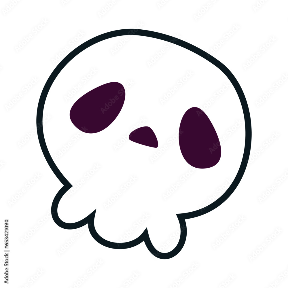Halloween with Skull as Dead Head with Black Eye and Nose Vector Illustration Halloween with Skull as Dead Head with Black Eye and Nose Vector Illustration