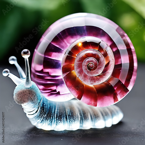 Ethereal, Elegance, Crystal, Snail, Marvel, Art, Sculpture, Glasswork, Intricate, Delicate, Handcrafted, Masterpiece, Exquisite, Transparent, Fragile, Creative, Unique, Decor, HomeDecor, Collectible,  photo