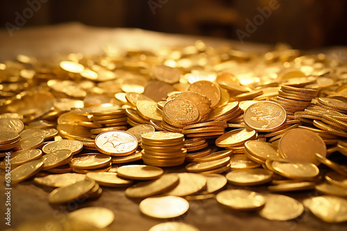 Scattering of gold coinsin