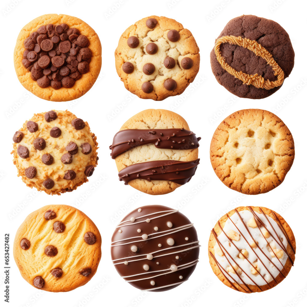 Collection of Varieties Cookie on transparent background. Collection of Varieties Cookie on transparent background.