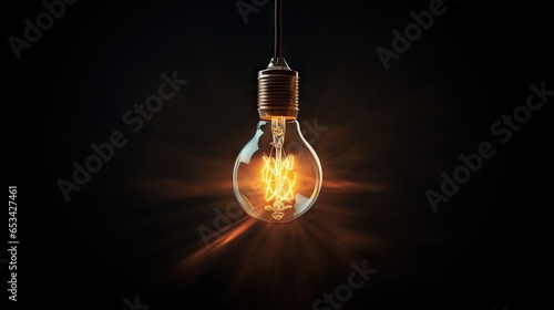 Wallpaper Mural  a light bulb with a light inside of it on a black background.  generative ai Torontodigital.ca