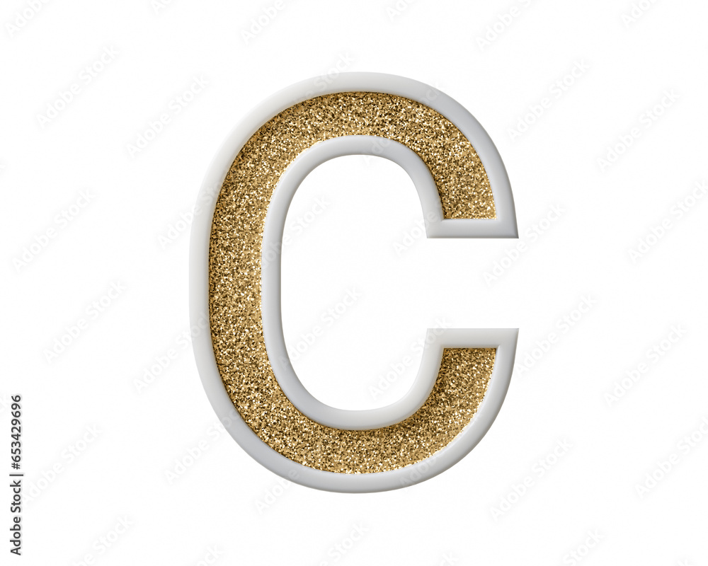Candle wax letters with shiny gold coating inside. 3d illustration of birthday or party alphabet isolated on white background Candle wax letters with shiny gold coating inside. 3d illustration of birthday or party alphabet isolated on white background