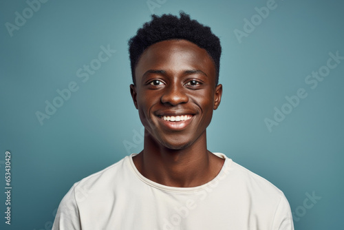 A picture of a young man wearing a white shirt and smiling. This versatile image can be used for various purposes.