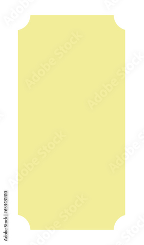 Long Raffle Ticket Shape Yellow