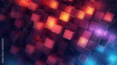 digital voxel artificial cubes illustration abstract 3d, futuristic pixel, virtual render digital voxel artificial cubes