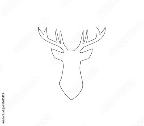Deer logo head silhouette cartoon design © Omarok1