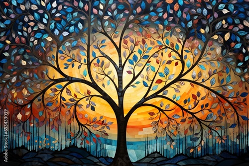 Tree of life minimalist painting