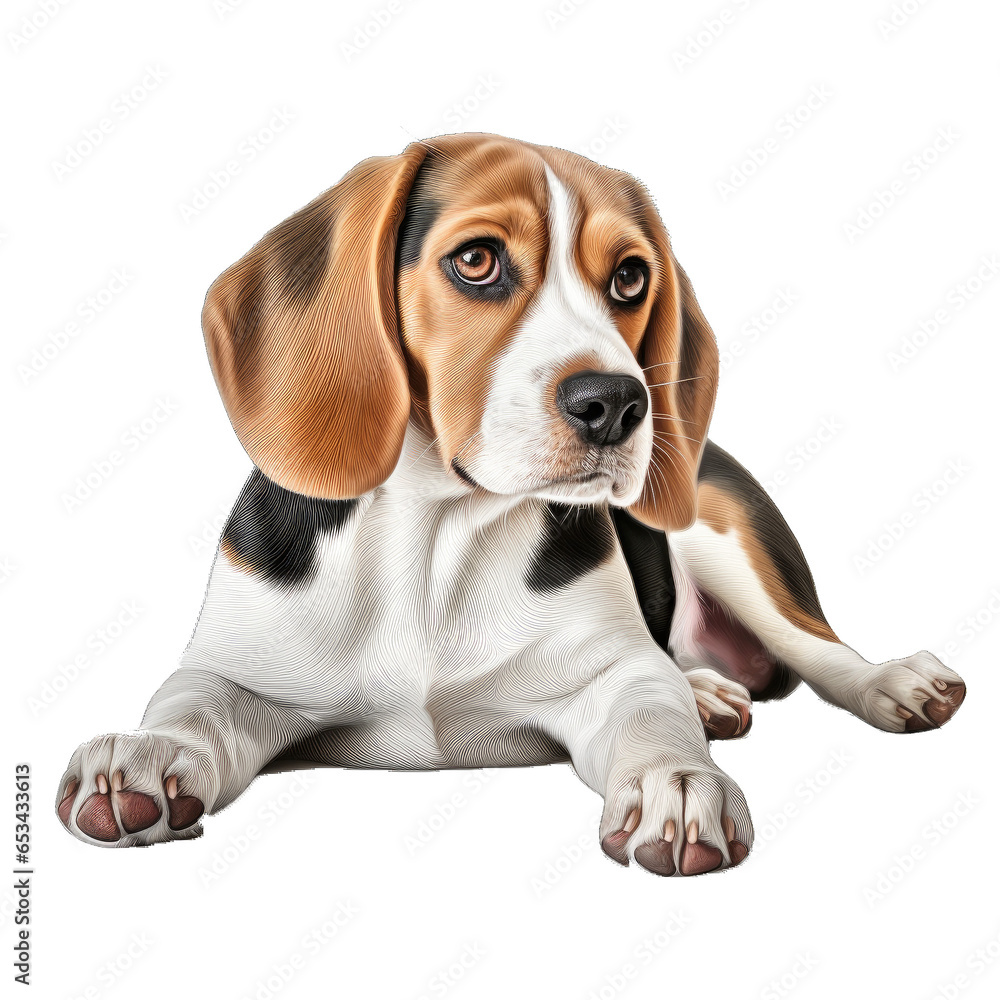 Transparent PNG of a Beagle. Transparent Background PNG. Isolated PNG. Generative AI