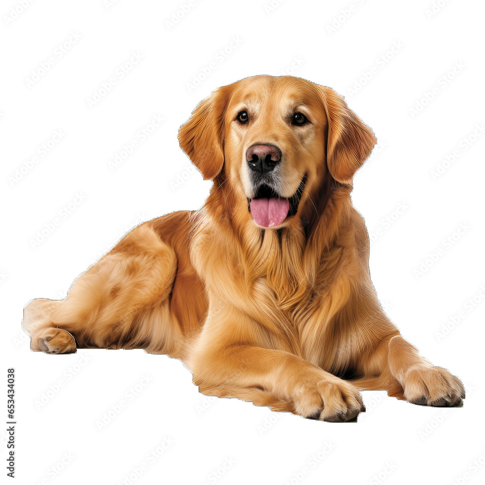 Transparent PNG of a Golden Retriever. Transparent Background PNG. Isolated PNG. Generative AI