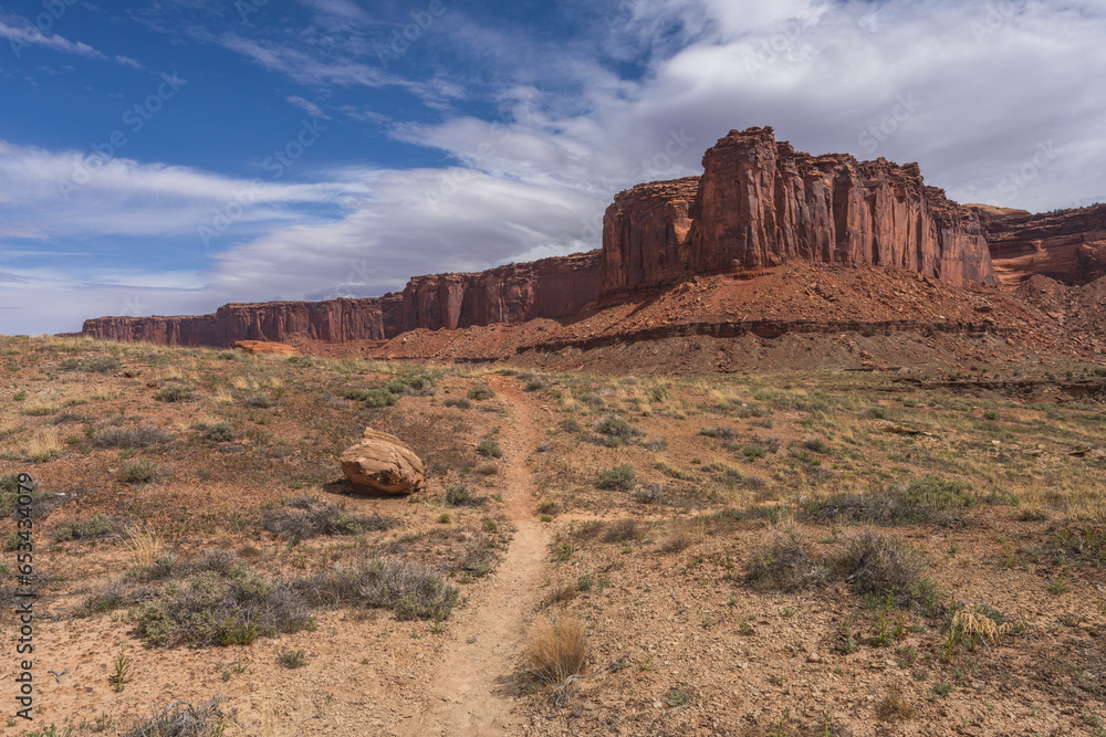 Fototapeta premium Wędrówka szlakiem Alcove Spring, Park Narodowy Canyonlands, USA